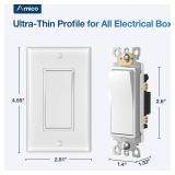 Large Pack Single-Pole Decorator Light Switch w Wallplate; 15A Decorator Receptacle