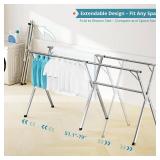 JAUREE 79-Inch Clothes Drying Rack, Heavy-Duty Stainless Steel, Foldable Laundry Rack