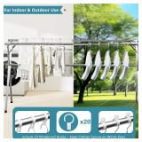 JAUREE 79-Inch Clothes Drying Rack, Heavy-Duty Stainless Steel, Foldable Laundry Rack