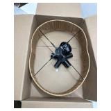 hesoge Boho Rattan Ceiling Light Rustic Black Semi-Flush Mount 24in Woven Chandelier