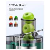 800W Juicer, Centrifugal with 3" Wide Mouth Feed Chute, BPA-free (Green)