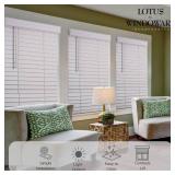 Lotus & Windoware Cordless 2-In Faux Wood Blind, 39 x 60 in Bright White