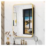 $224 ACEMIRO 20x32 Inch Gold Recessed Medicine Cabinet with Mirror, Metal Framed, Wall Mounted