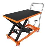 $238 Garvee Scissor Lift Table, 330 lb, 28.5 in. Lifting Height, Hydraulic Cart with Locking Wheels