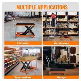 $238 Garvee Scissor Lift Table, 330 lb, 28.5 in. Lifting Height, Hydraulic Cart with Locking Wheels
