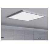 Good Earth Lighting 24in Smart LED Direct-Wire Flat Panel Ceiling Light Brushed Nickel 4000