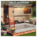 Reversible Outdoor Rug 9x18ft ft Waterproof Lightweight Plastic Straw Patio Carpet Gray/White
