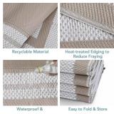 Reversible Outdoor Rug 9x18ft ft Waterproof Lightweight Plastic Straw Patio Carpet Gray/White