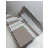 Reversible Outdoor Rug 9x18ft ft Waterproof Lightweight Plastic Straw Patio Carpet Gray/White
