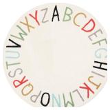 Topotdor Rainbow Round Kids Play Rug Alphabet Nursery Area Rug 63 inch Multi Color