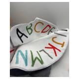 Topotdor Rainbow Round Kids Play Rug Alphabet Nursery Area Rug 63 inch Multi Color