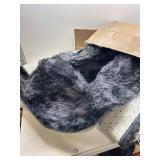 Shaggy Area Rugs, Tie-Dye Black/Gray Plush, Non-Slip, Nursery & Living Room Rug