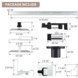 JUBEST 48" Bifold Door Hardware Kits, Top-Mounted Bi-fold Door Hardware, 4-Door System No Doors