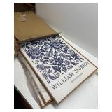 $120 Framed William Morris Wall Art Set of 3 - Vintage Blue Botanical Floral Canvas, 30x60
