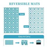 Garvee 9x12 Outdoor Waterproof Rug, Reversible Blue/White Straw Carpet for Patio & RV