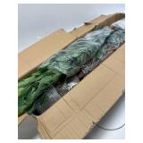 $163 Set of 2 5ft Artificial Ficus Trees, 756 Leaves, Black Nursery Pot, 3-Trunk Greenery