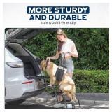 VERALUX Dog Stairs for Large Dogs - 5 Step Foldable, 200lb Capacity, Non-Slip Rug Steps