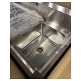 $1430 GARVEE Stainless Steel Utility Sink - Freestanding 3-Compartment Prep Sink, Without Faucet