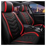 $126 CTDS RAM 1500/2500/3500 Car Seat Covers, Premium Nappa Leather 2-Seater, Black/Red
