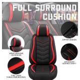 $126 CTDS RAM 1500/2500/3500 Car Seat Covers, Premium Nappa Leather 2-Seater, Black/Red