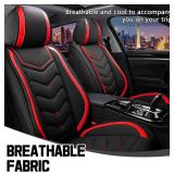 $126 CTDS RAM 1500/2500/3500 Car Seat Covers, Premium Nappa Leather 2-Seater, Black/Red