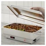 $120 9QT(2 1/2Pan)Electric Chafing Dish with Temperature Control, Stainless Steel Buffet Servers