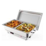 $120 9QT(2 1/2Pan)Electric Chafing Dish with Temperature Control, Stainless Steel Buffet Servers