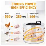 $299 GarveeLife Chicken Plucker Machine, 20 in Stainless Steel, 106 Soft Fingers, GFCI Waterproof
