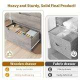 $170 Garvee 5-Drawer Wooden Tall Dresser, Anti-Tip Closet Organizer, Adjustable-Leg Chests, Grey