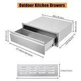 $180 Garvee 30W x 23H x 10D Outdoor Kitchen Drawers, Flush Mount Triple-Access BBQ Drawers