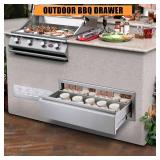 $180 Garvee 30W x 23H x 10D Outdoor Kitchen Drawers, Flush Mount Triple-Access BBQ Drawers