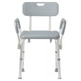 Medline Shower Chair with Arms and Back, 16-21 in Seat Height, 13.5 in Seat, 350-lb Capacity