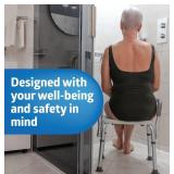 Medline Shower Chair with Arms and Back, 16-21 in Seat Height, 13.5 in Seat, 350-lb Capacity