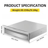 $120 Outdoor Kitchen Drawers 24W x 6.5H x 23D Stainless Steel Built-in Drawer for Outdoor Island