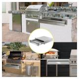 $120 Outdoor Kitchen Drawers 24W x 6.5H x 23D Stainless Steel Built-in Drawer for Outdoor Island