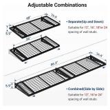 FLEXIMOUNTS 2 Pack 2x4ft Garage Storage Bike Wall Shelving Rack, 24x48 in, 660lbs, Black