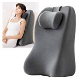 xiaomubiao Reading Pillow with Lumbar Support for Couch Ergonomic Memory Foam with Cover Gray