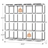 VTRIN Portable Closet 67-Inch Wide, Freestanding Wardrobe with Cover, 4 Shelves & 4 Rods, Black