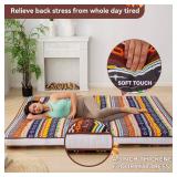 Dr.Futon Japanese Floor Futon Mattress, Extra Thick Folding Roll-Up Bed Topper for Guest Lounger