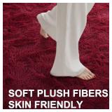6x9 ft Area Rug, Soft Fluffy Shag Plush, High-Pile, Non-Slip Indoor Carpet, Burgundy