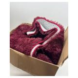 6x9 ft Area Rug, Soft Fluffy Shag Plush, High-Pile, Non-Slip Indoor Carpet, Burgundy