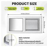 Vinyl Basement Window 32 x 14 Slider, Double Pane Tempered Glass, Fiberglass Mesh Screen, White