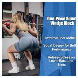 Squat Wedge Block One Piece, Heel-Elevated Slant Board for Squats Home Gym