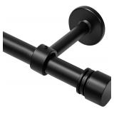 Heavy-Duty Curtain Rods 45-90 Inches, Adjustable - 1  Brackets, Black