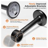 Heavy-Duty Curtain Rods 45-90 Inches, Adjustable - 1  Brackets, Black