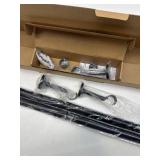 Heavy-Duty Curtain Rods 45-90 Inches, Adjustable - 1  Brackets, Black