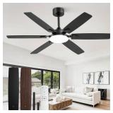 Fanbulous 52-Inch Ceiling Fan with Lights, Reversible Blades, Quiet DC Motor, Remote, 6-Speed