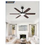Fanbulous 52-Inch Ceiling Fan with Lights, Reversible Blades, Quiet DC Motor, Remote, 6-Speed