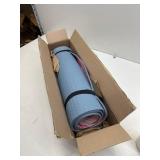 Printed Yoga Mat 72" x 24", 6mm Thick, Non-Slip with Strap for Yoga Pilates Workout (Blue Lotus)