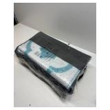 Garvee Outdoor 9x12 Waterproof Rugs - Light Blue & White Boho Patio Carpet for Camping